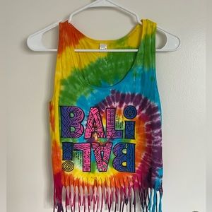 Bali tie dye fringe top